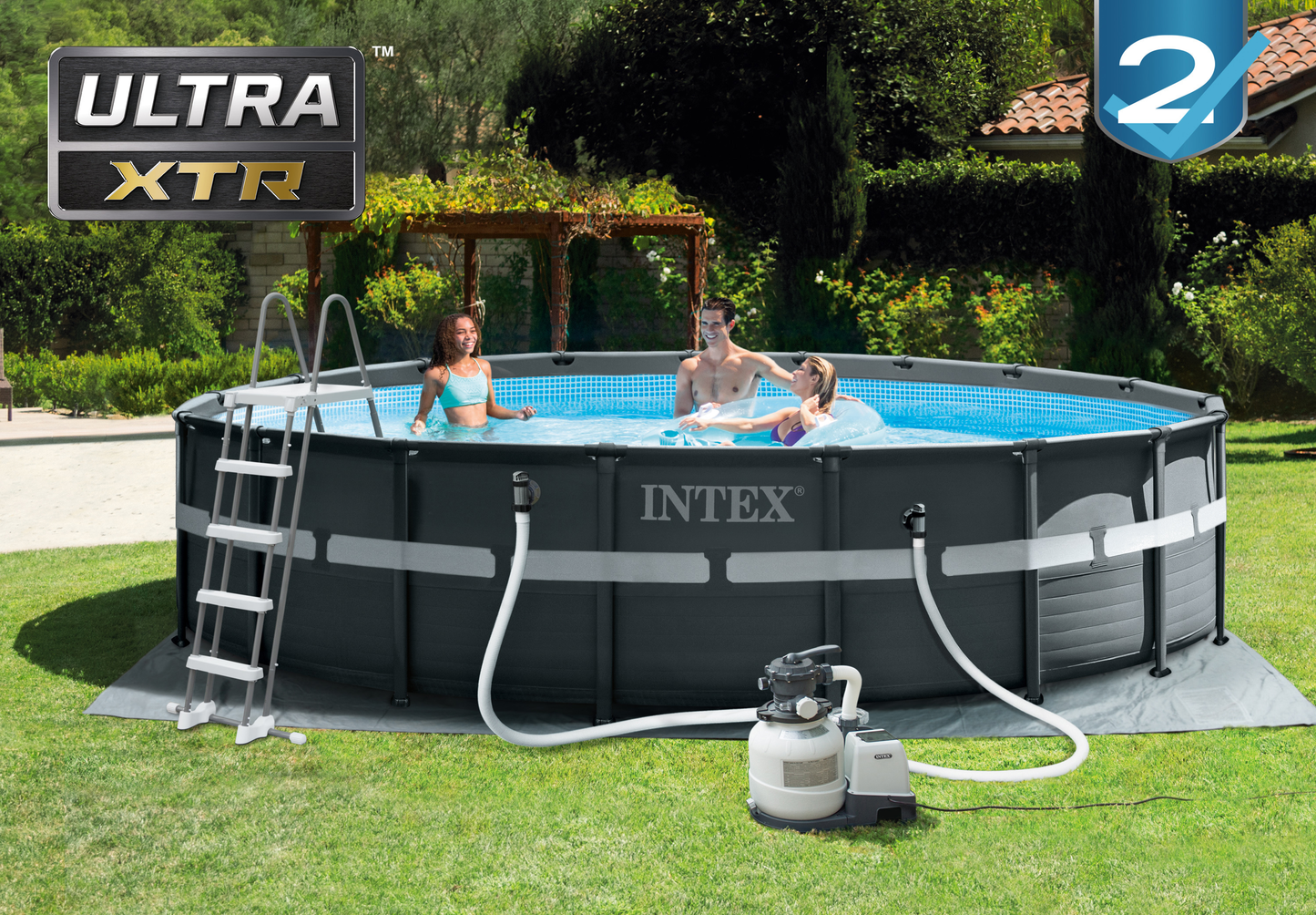 Piscina Estructural Intex 26330 Ultra XTR Frame (549x132 cm) con Filtro y Escalera