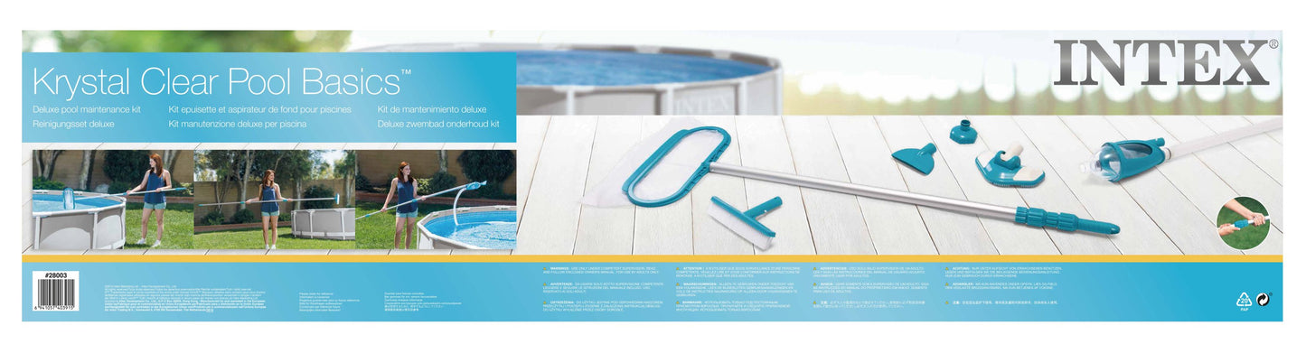 Kit de Mantenimiento Deluxe Intex 28003 para Piscinas (Mango Telescópico y Aspiradora)