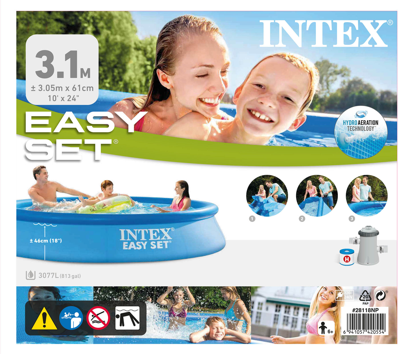 Piscina Inflable Intex Armado Fácil Circular con Depuradora (305 x 61 cm) - 28118NP