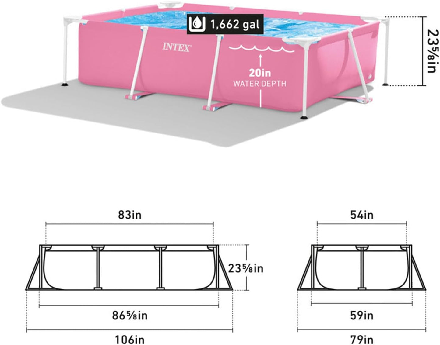 Piscina Estructural Intex Small Frame Rosa (220 x 150 x 60 cm) - 28266NP