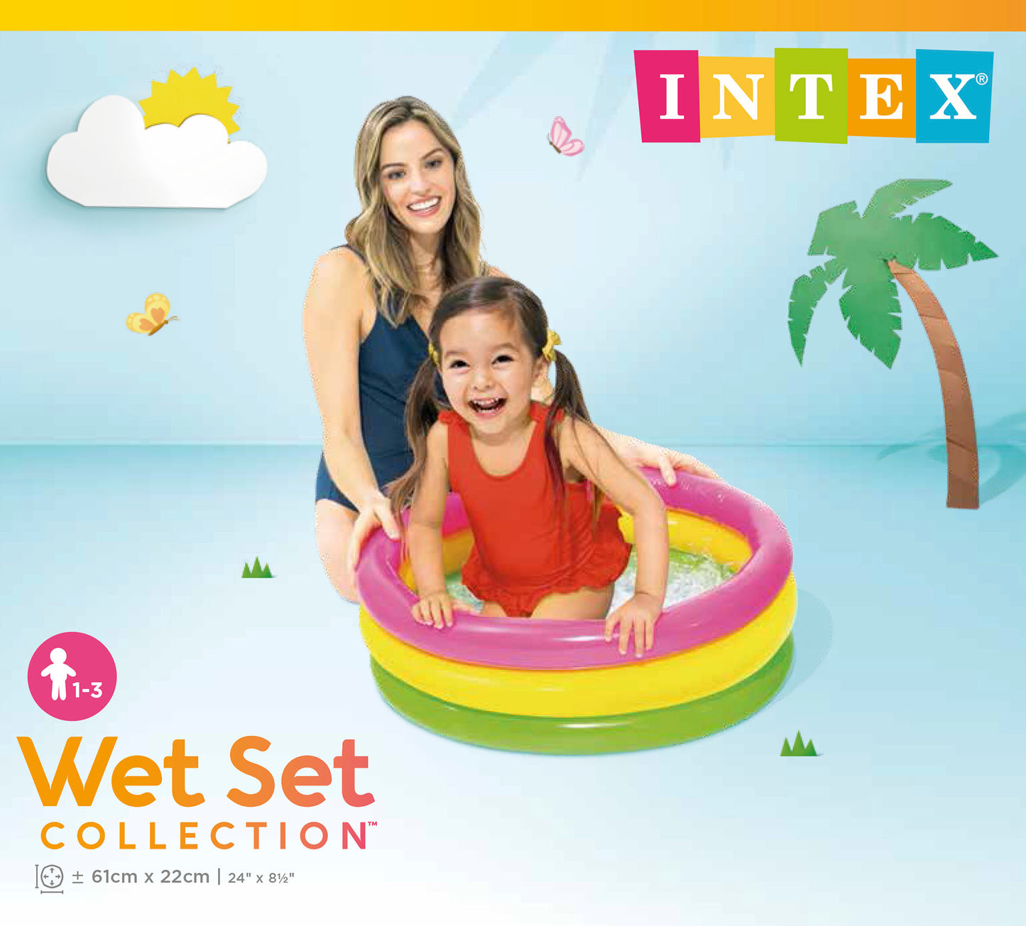 Piscina Inflable para Bebé Intex Sunset Glow (61 x 22 cm) - 57107NP