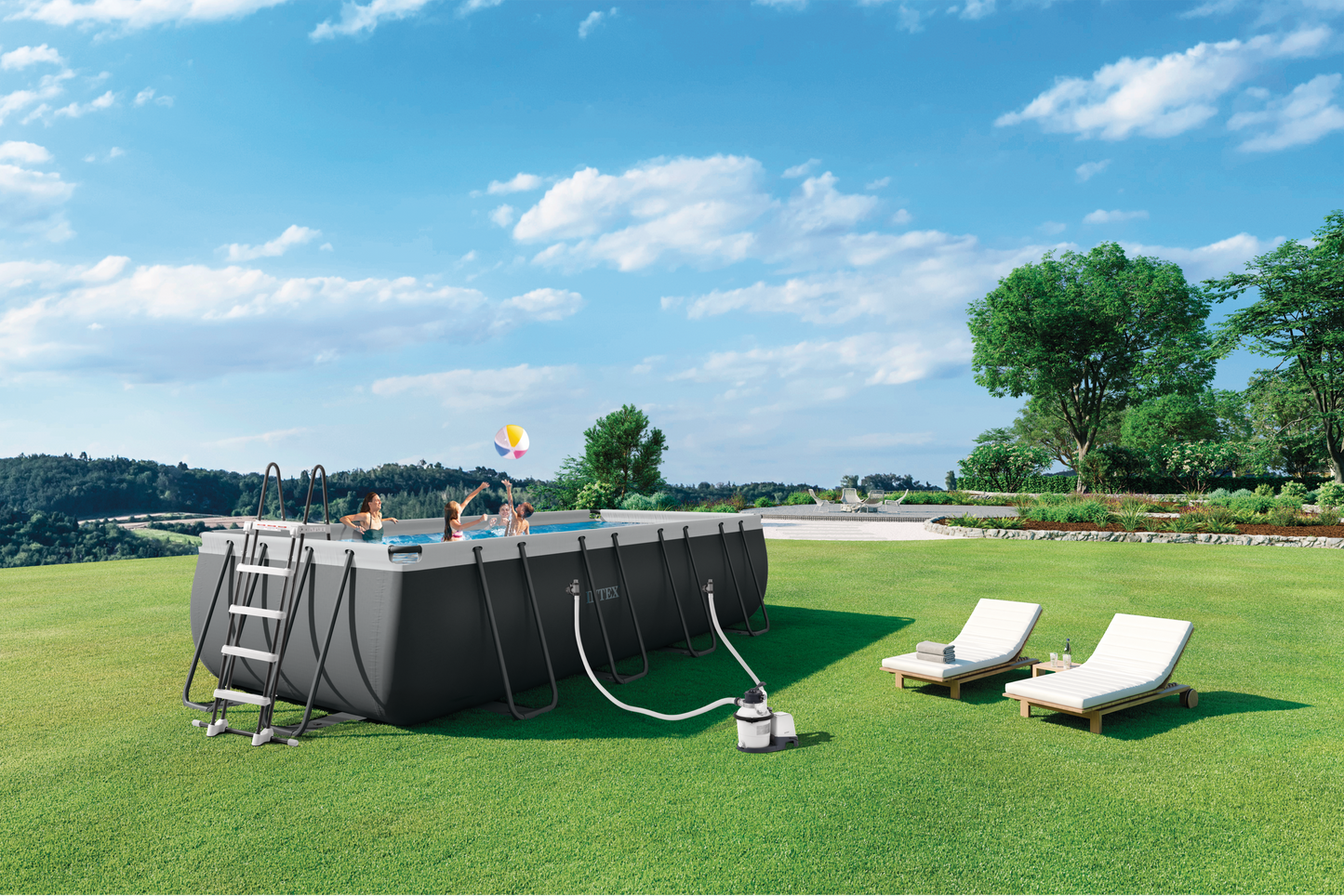 Piscina Estructural Rectangular Intex 26356 Ultra XTR (549x274x132 cm) Full Set