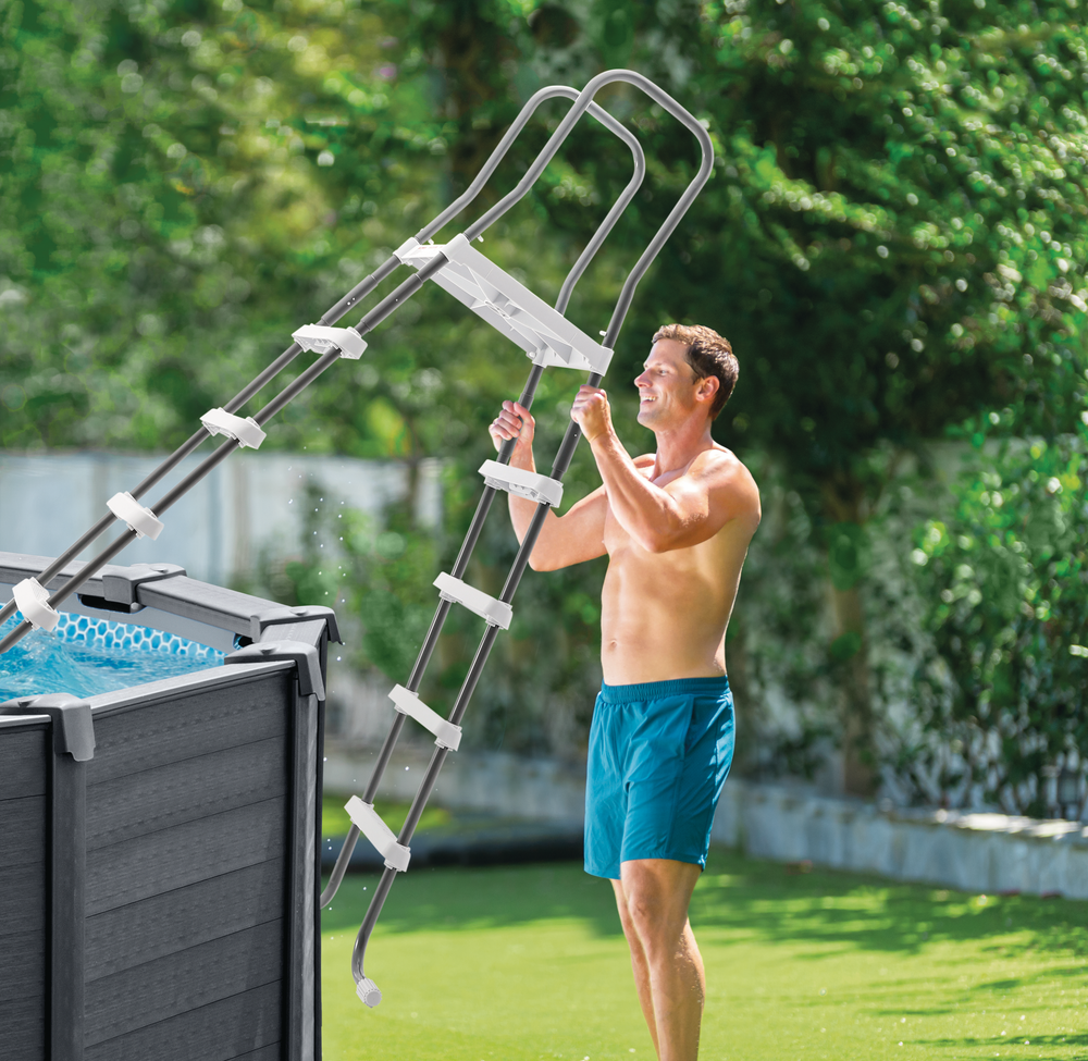 Escalera Intex 28067 para Piscinas Estructurales (Hasta 132 cm de alto)