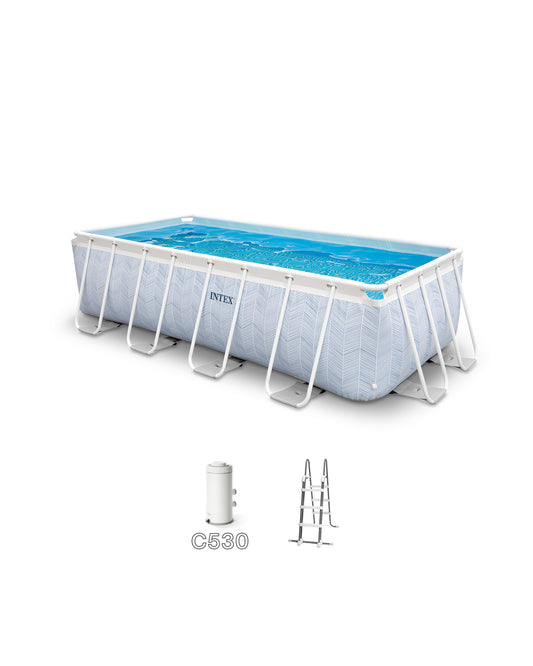 Piscina Estructural Rectangular Intex 26780 Prism Frame (400x200x100 cm) con Bomba