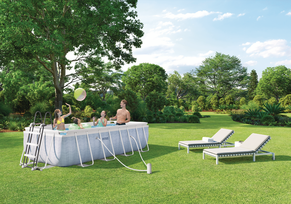 Piscina Estructural Rectangular Intex 26780 Prism Frame (400x200x100 cm) con Bomba
