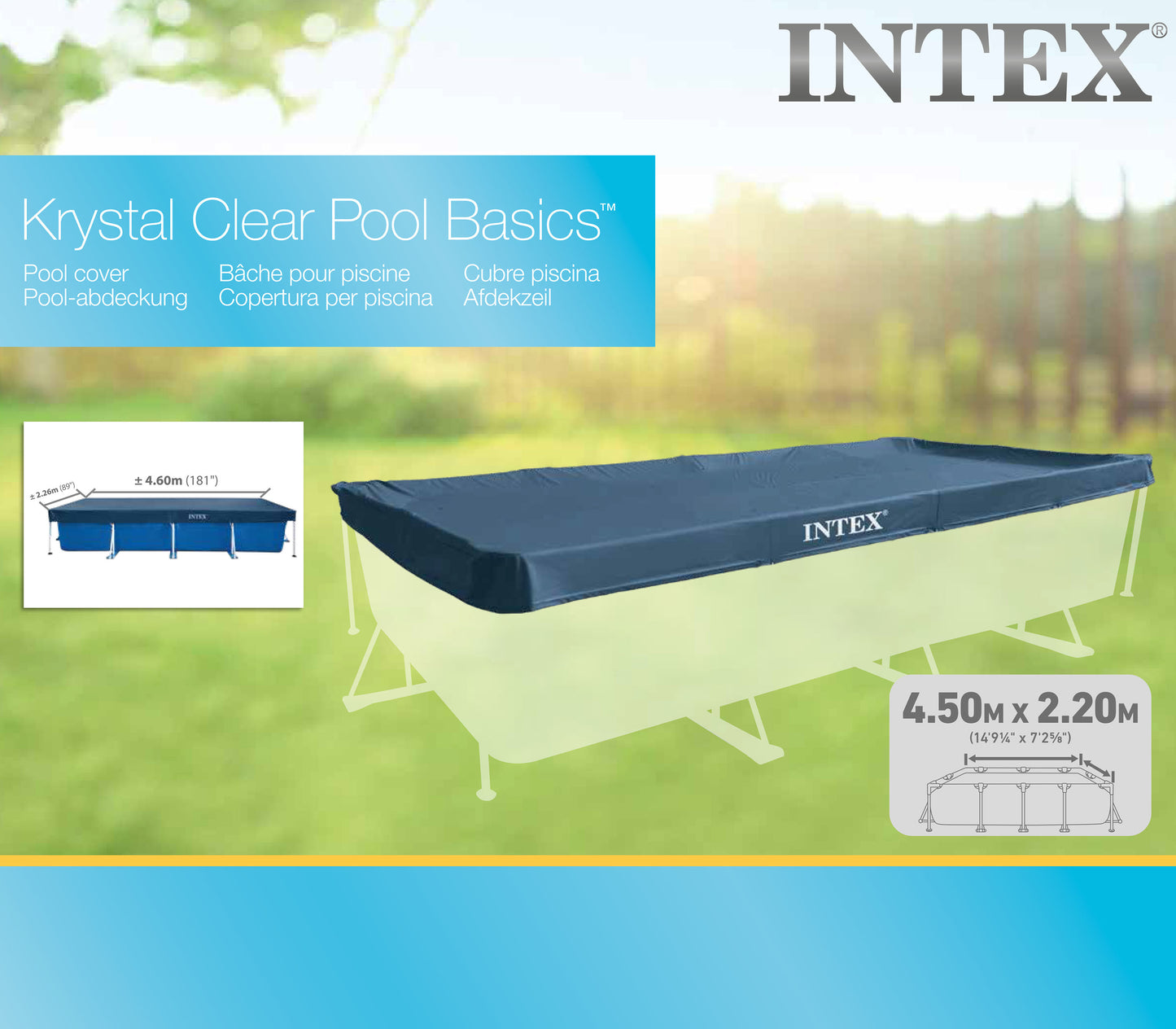 Cobertor para Piscina Estructural Intex Rectangular (450 x 220 cm) - 28039