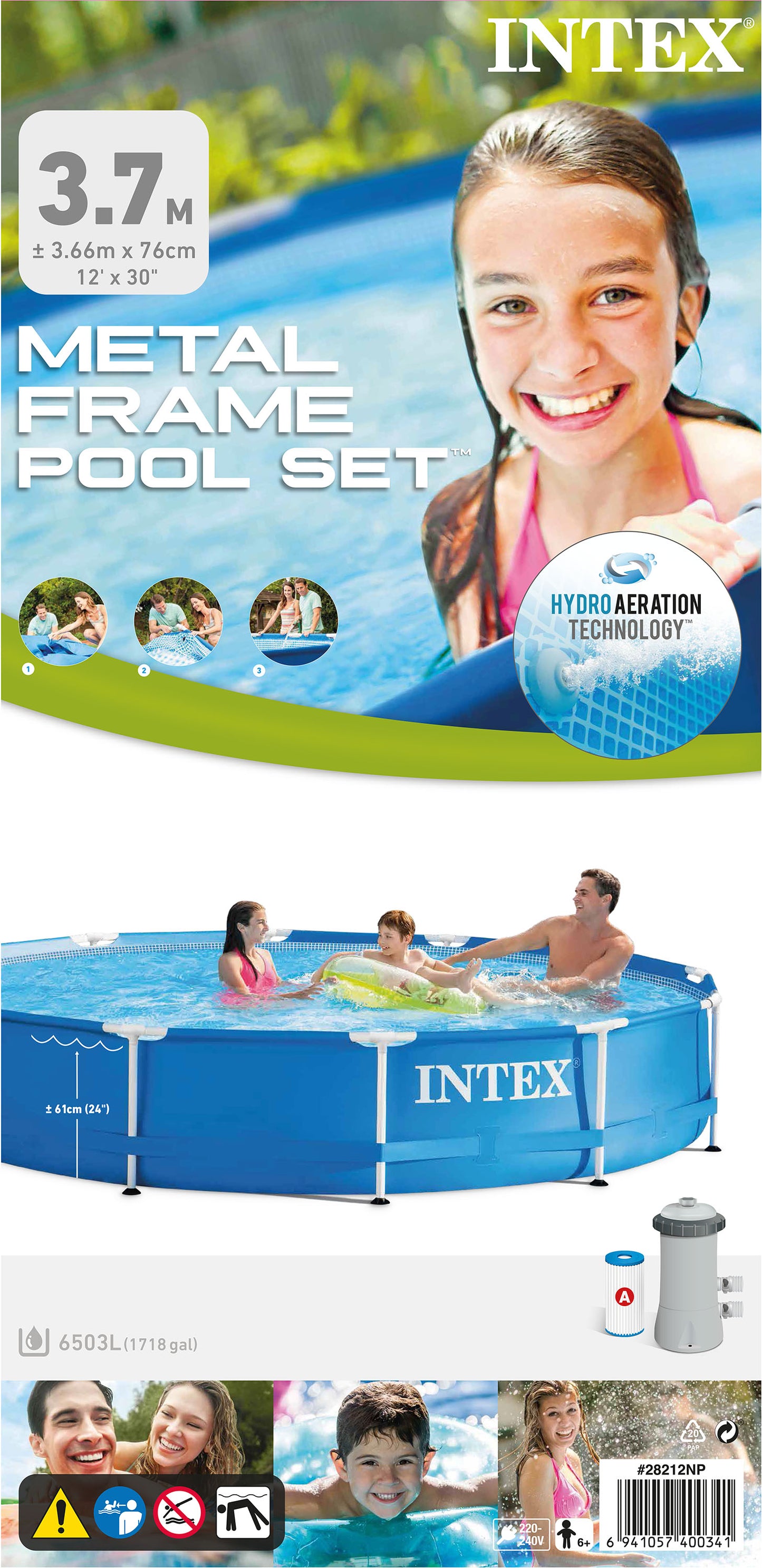 Piscina Estructural Intex Estructura de Metal Circular (366 x 76 cm) - 28212NP