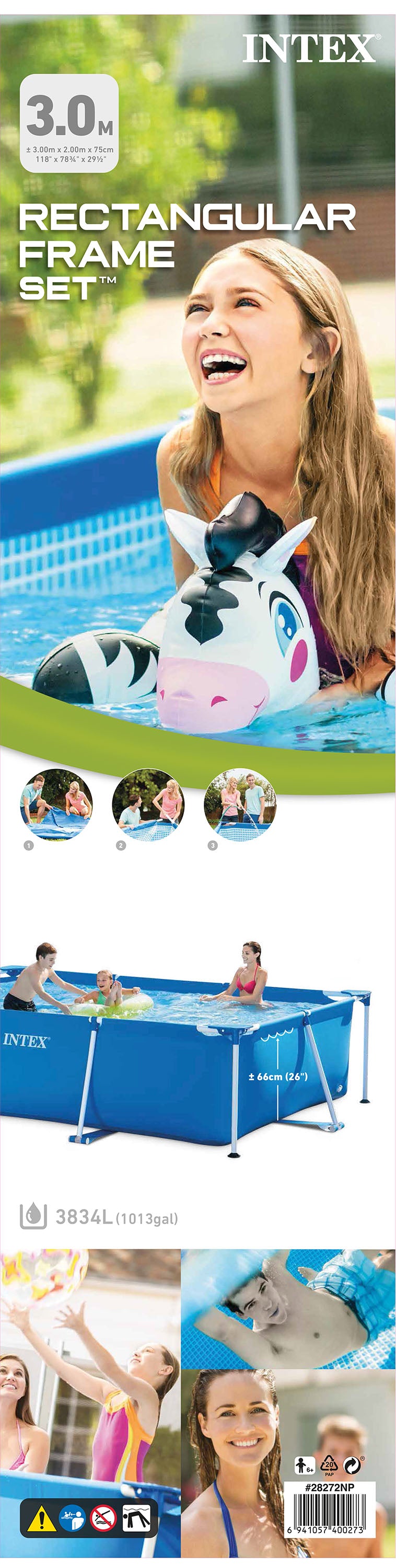 Piscina Estructural Intex Estructura Rectangular (300 x 200 x 75 cm) - 28272NP