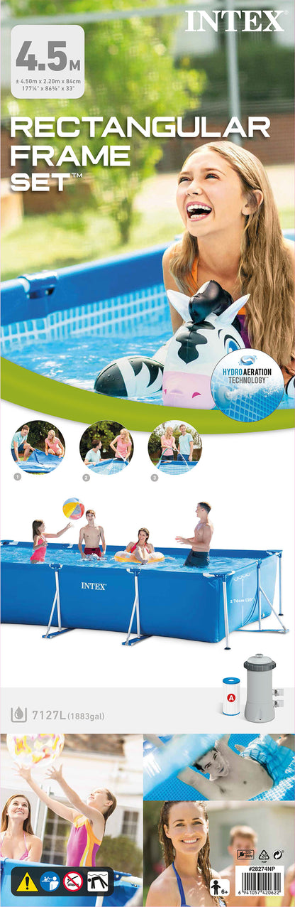 Piscina Estructural Intex Estructura Rectangular (450 x 220 x 84 cm) - 28274NP