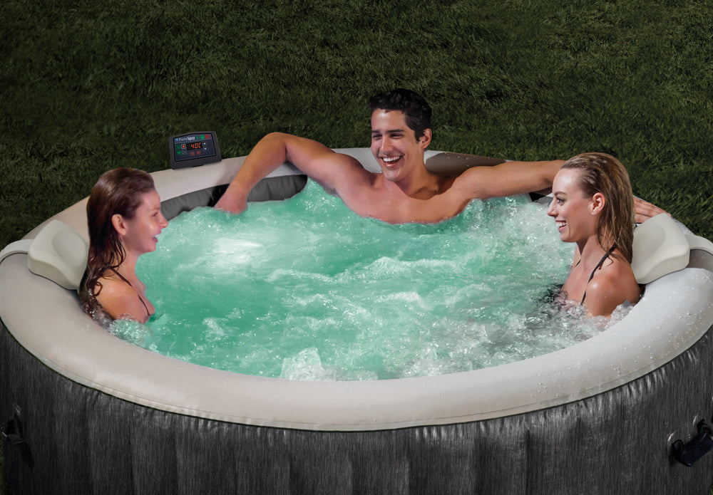 Spa Inflable Intex Spa Puro de Madera Gris de Lujo para 4 Personas (196 x 71 cm) - 28440