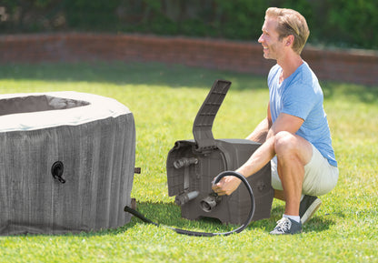 Spa Inflable Intex Spa Puro de Madera Gris de Lujo para 4 Personas (196 x 71 cm) - 28440