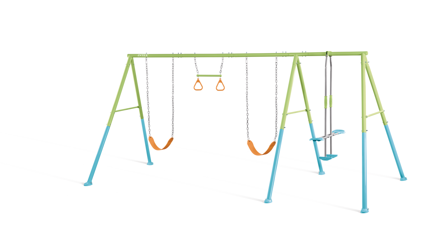 Juego de Patio 4 en 1 4.67mx2.54mx2.11m 2 columpios rocker y manillas