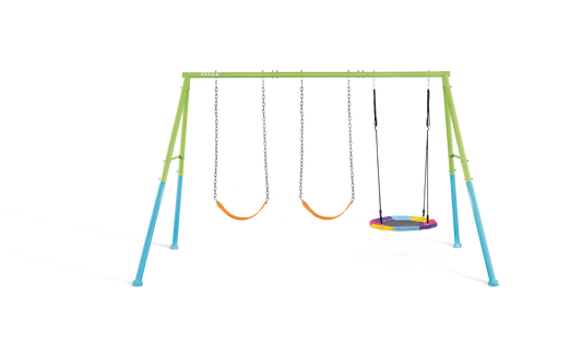 Juego de Patio 3 en 1 3.61mx2.54mx2.11m 2 columpio y nido
