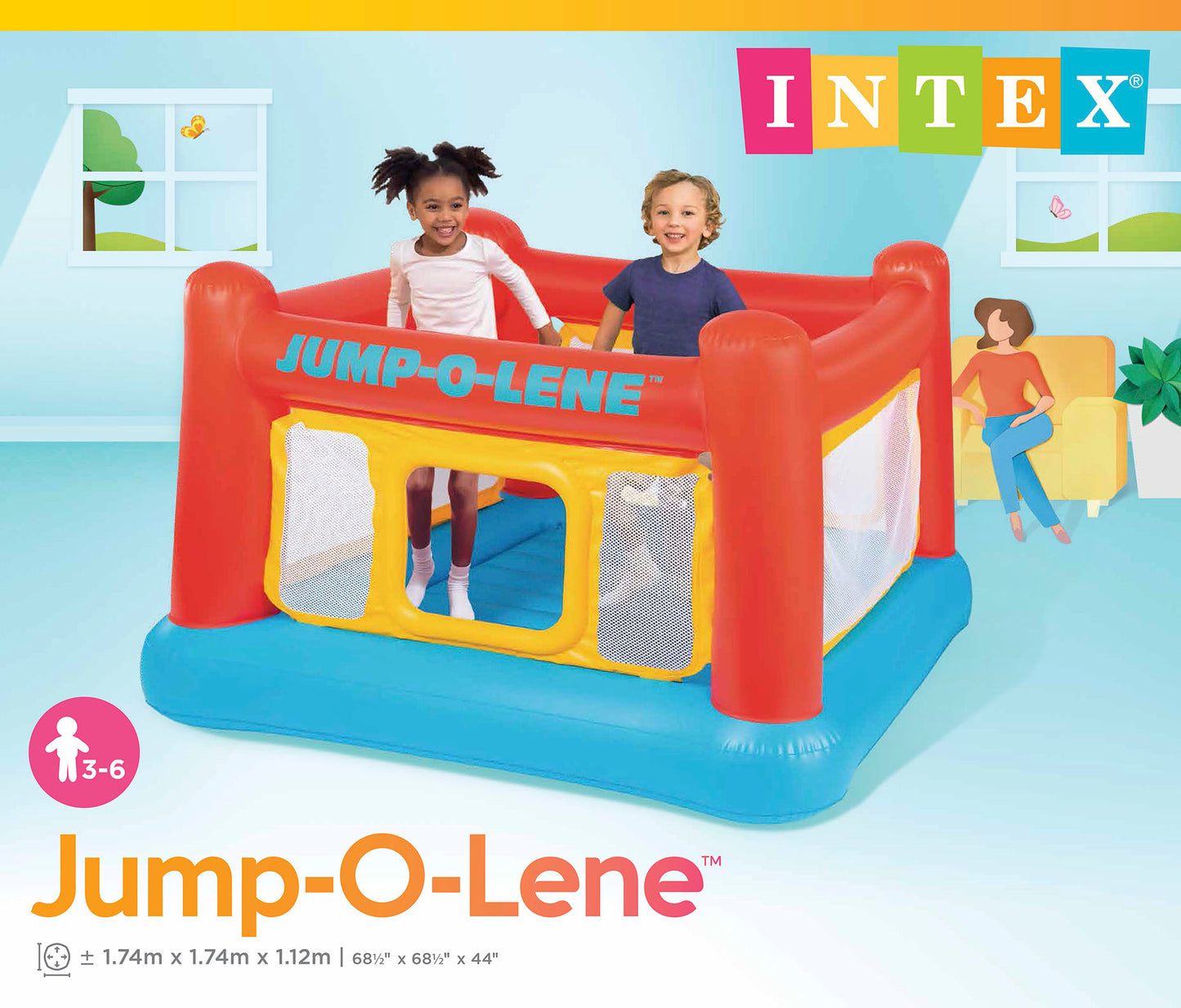 Saltarín Inflable Intex Jump-O-Lene para Niños (174 x 174 x 112 cm) - 48260NP