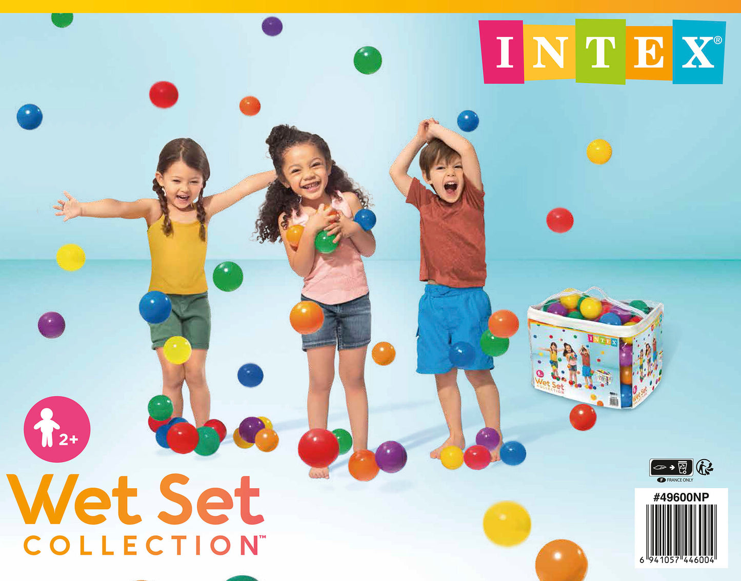 Pelotas de Plástico Intex Pelota Divertida para Niños (8 cm - 100 unidades) - 49600NP