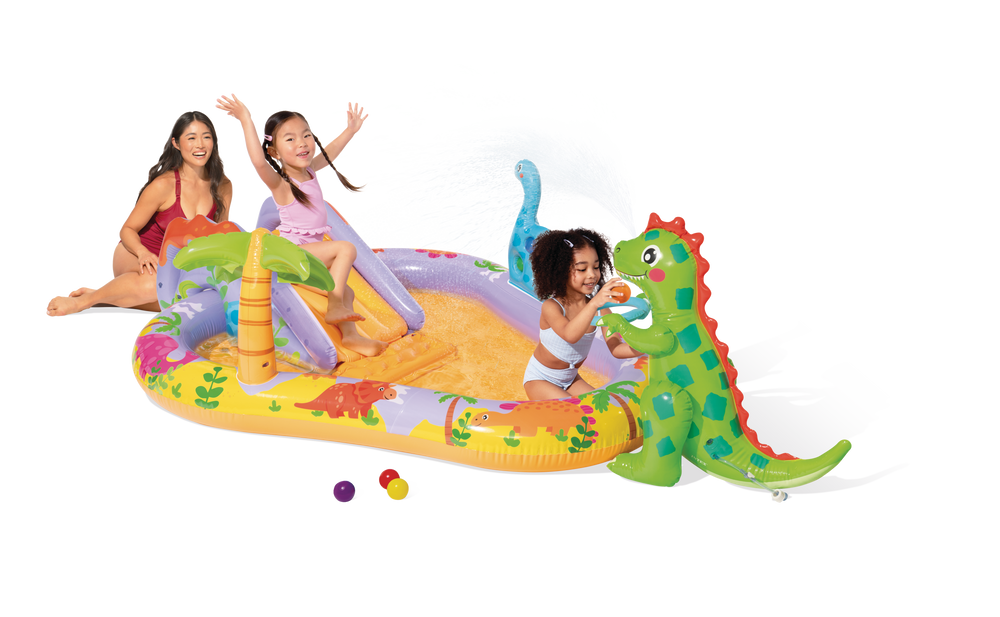 Piscina Centro de Juegos Inflable Intex 56139 Dino Park con Tobogán (201x157 cm)