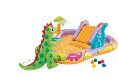 Piscina Centro de Juegos Inflable Intex 56139 Dino Park con Tobogán (201x157 cm)