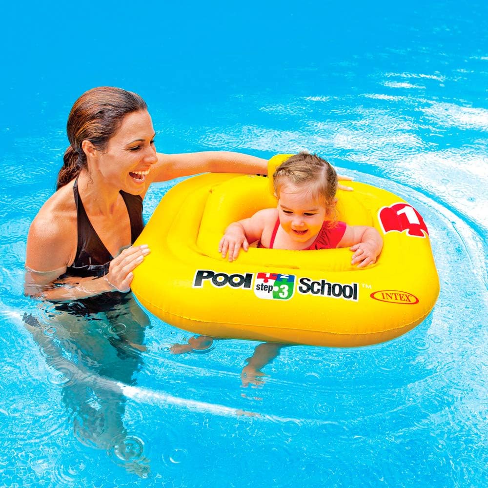 Flotador Inflable con Asiento Intex Escuela de Piscina Paso 1 para Bebés (79 cm) - 56587EU