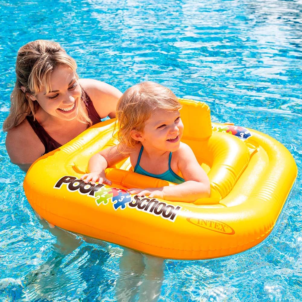 Flotador Inflable con Asiento Intex Escuela de Piscina Paso 1 para Bebés (79 cm) - 56587EU