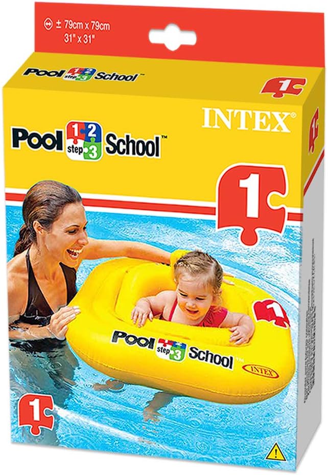 Flotador Inflable con Asiento Intex Escuela de Piscina Paso 1 para Bebés (79 cm) - 56587EU