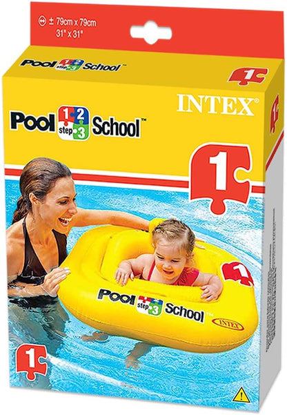 Flotador Inflable con Asiento Intex Escuela de Piscina Paso 1 para Bebés (79 cm) - 56587EU