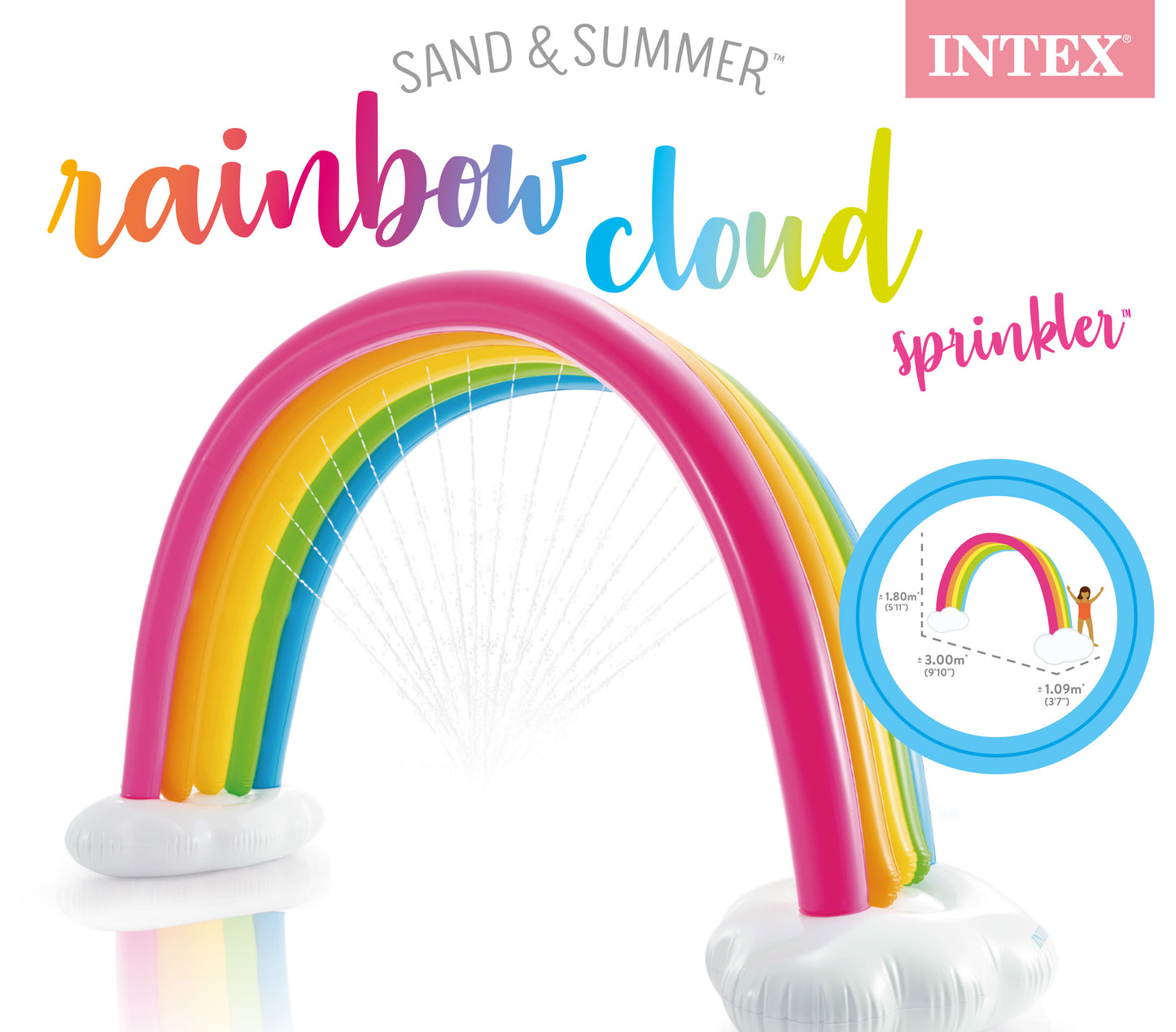 Rociador de Agua Inflable Intex Arcoíris para Niños (300 x 109 x 180 cm) - 56597NP