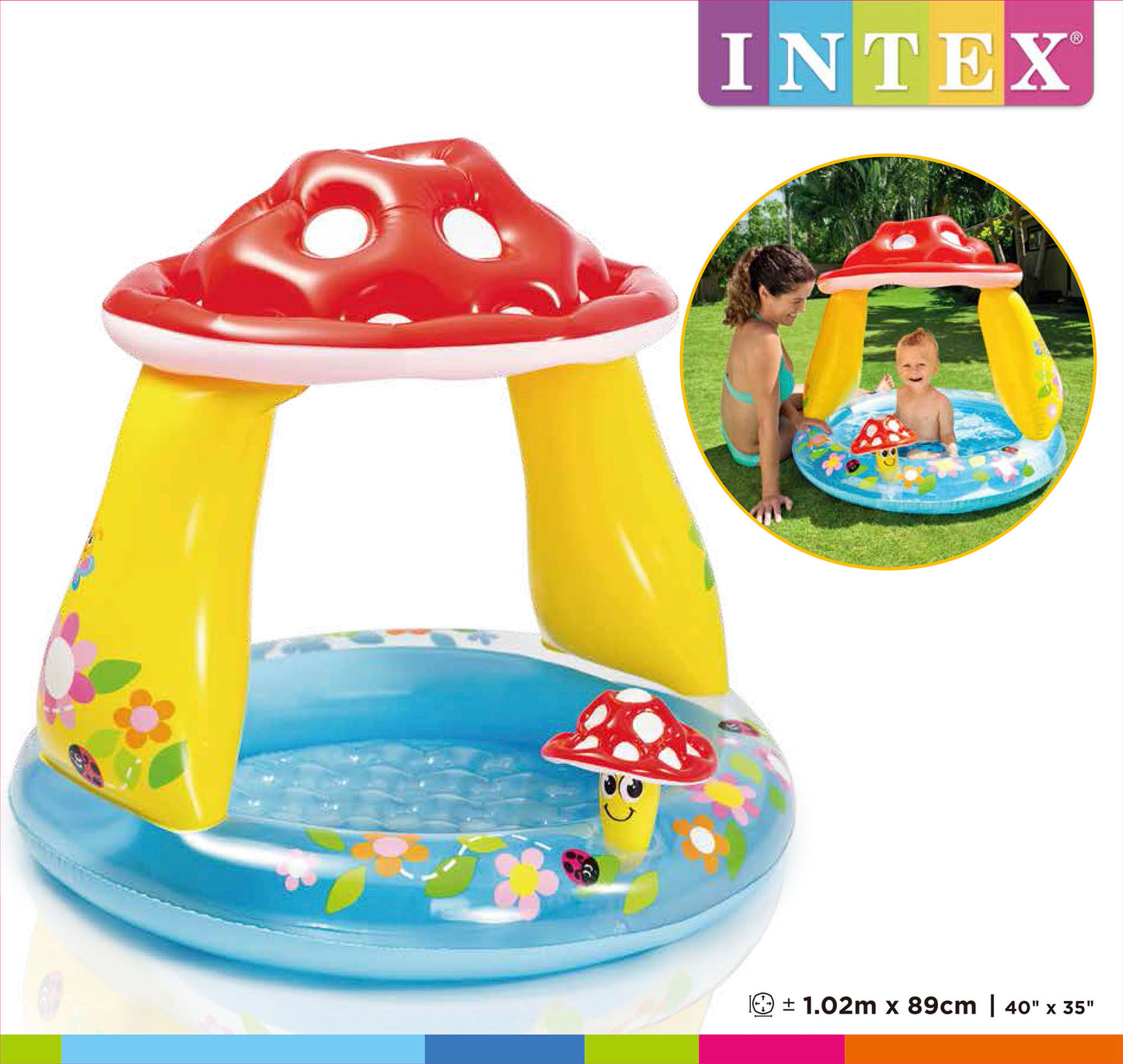 Piscina Inflable Circular Intex Piscina Champiñón para Bebés (102 x 89 cm) - 57114NP