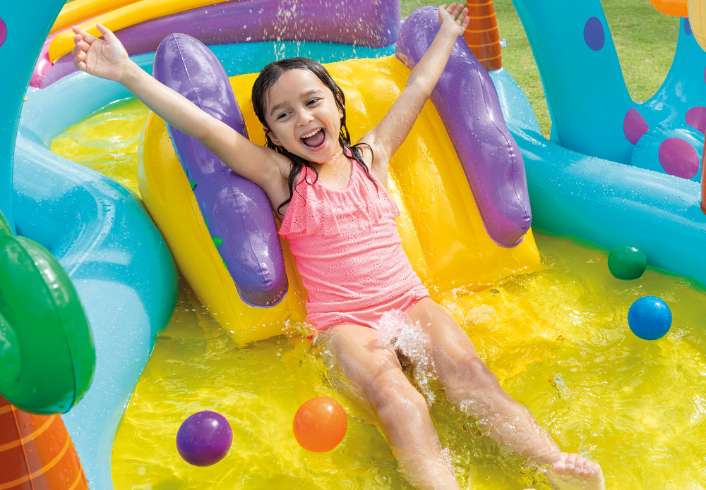 Centro de Juegos Inflable Intex Tierra de Dinosaurios con Tobogán para Niños (333 x 229 x 112 cm) - 57135NP