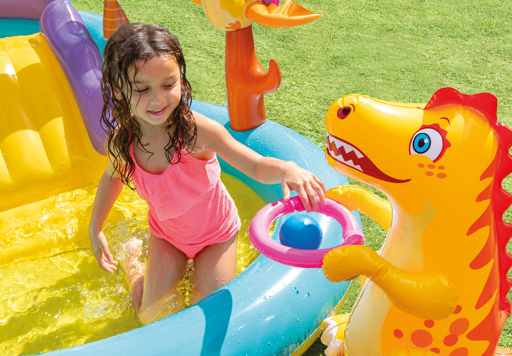 Centro de Juegos Inflable Intex Tierra de Dinosaurios con Tobogán para Niños (333 x 229 x 112 cm) - 57135NP