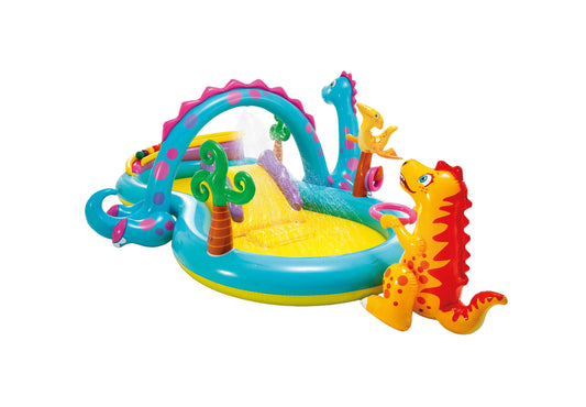 Centro de Juegos Inflable Intex Tierra de Dinosaurios con Tobogán para Niños (333 x 229 x 112 cm) - 57135NP