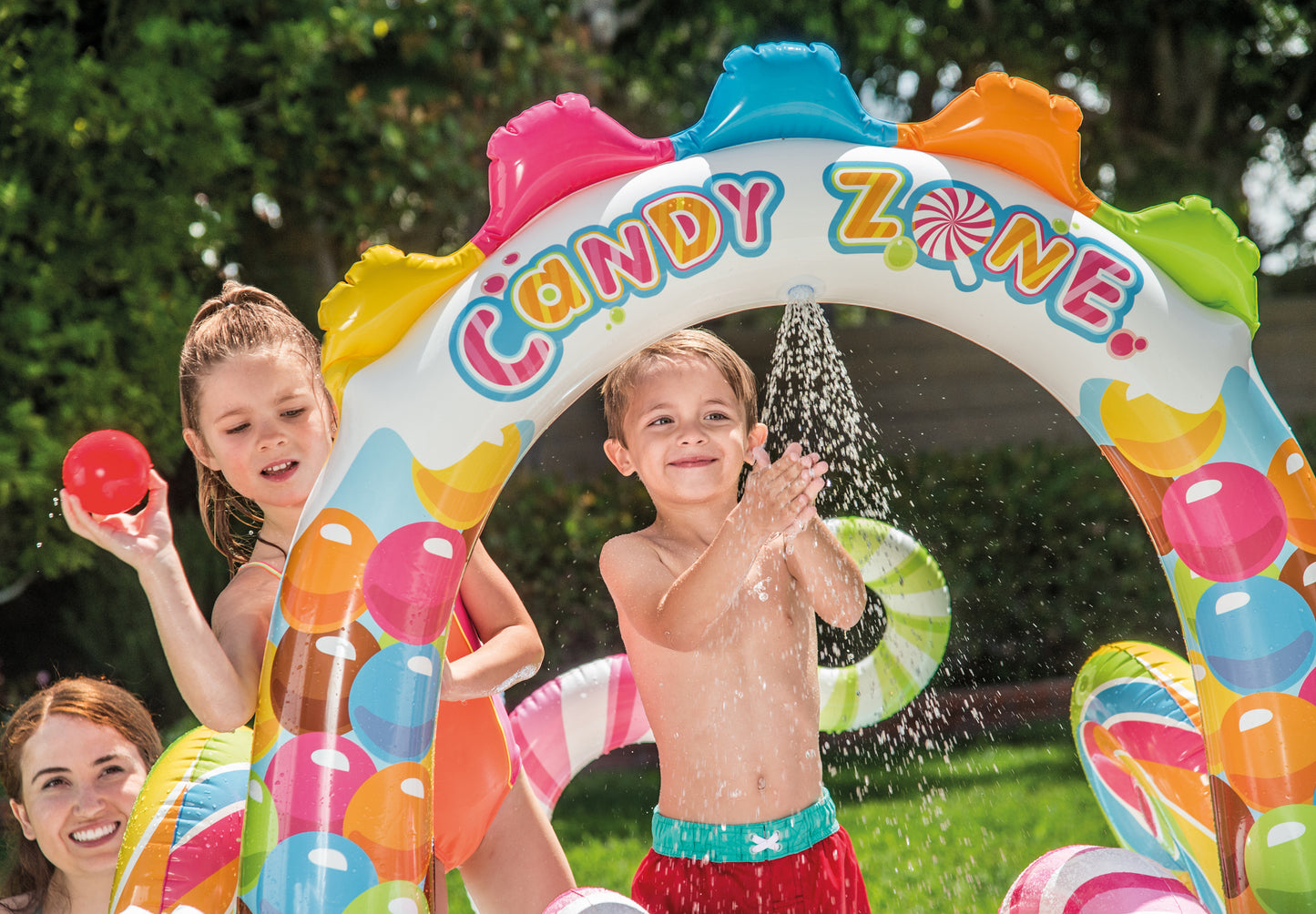 Centro de Juegos Inflable Intex Zona de Dulces con Tobogán para Niños (295 x 191 x 130 cm) - 57149NP