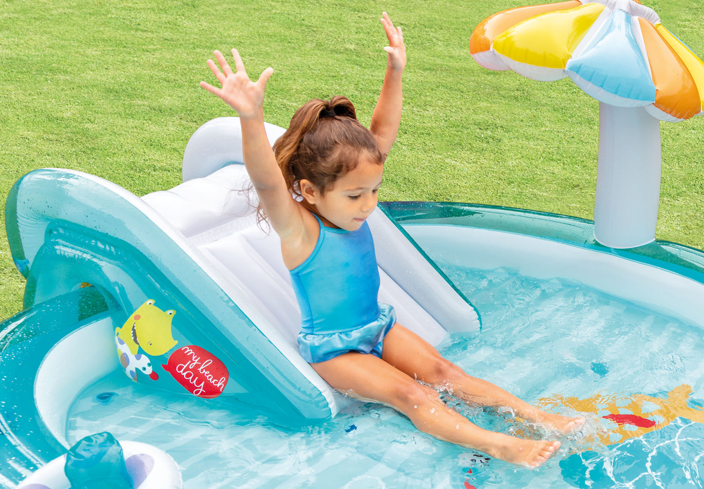Centro de Juegos Inflable Intex Caimán con Tobogán para Niños (201 x 170 x 84 cm) - 57165NP