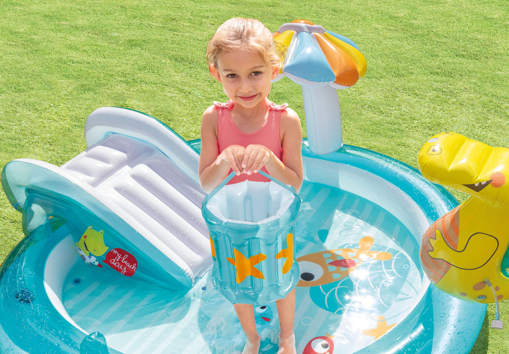 Centro de Juegos Inflable Intex Caimán con Tobogán para Niños (201 x 170 x 84 cm) - 57165NP