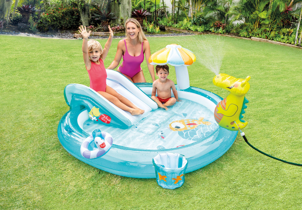 Centro de Juegos Inflable Intex Caimán con Tobogán para Niños (201 x 170 x 84 cm) - 57165NP