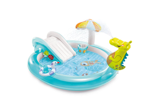 Centro de Juegos Inflable Intex Caimán con Tobogán para Niños (201 x 170 x 84 cm) - 57165NP