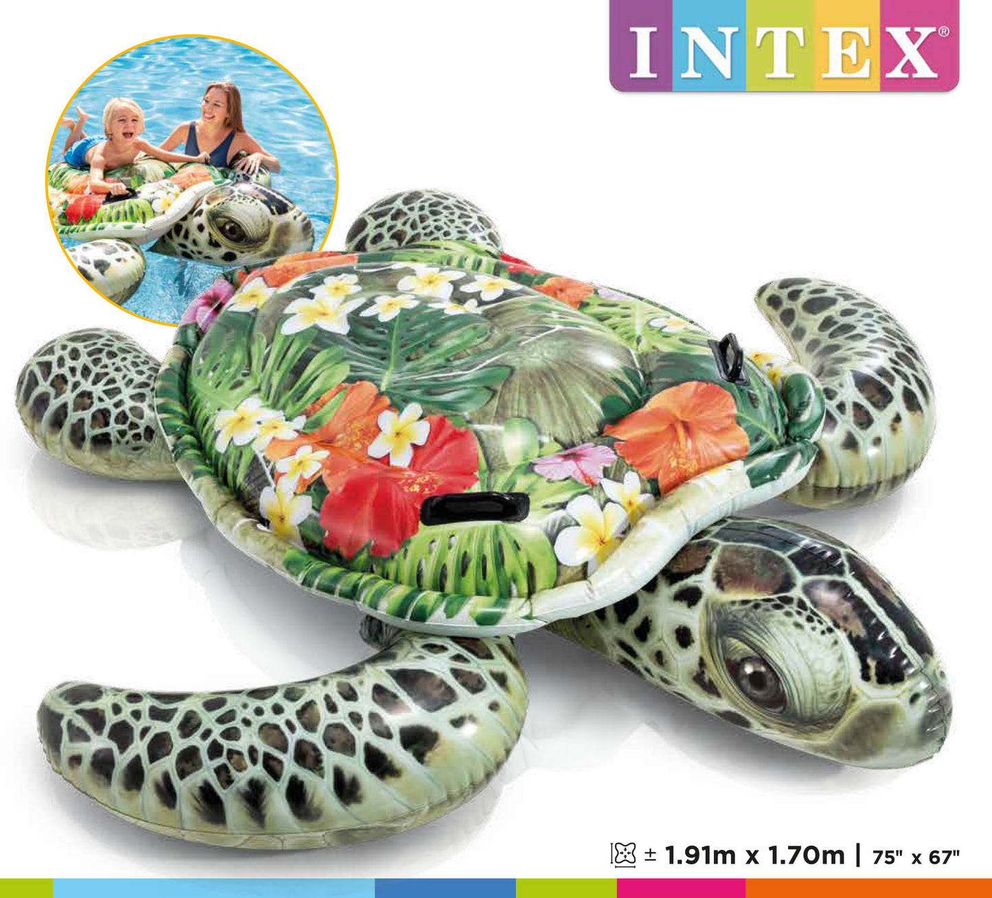 Inflable Montable Intex Tortuga Realista para Niños (191 x 170 cm) - 57555NP