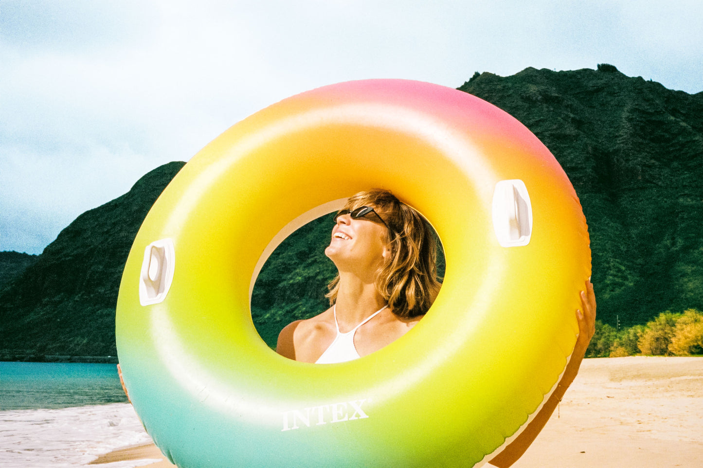 Flotador Inflable Circular Intex Arcoíris (122 cm) - 58202EU