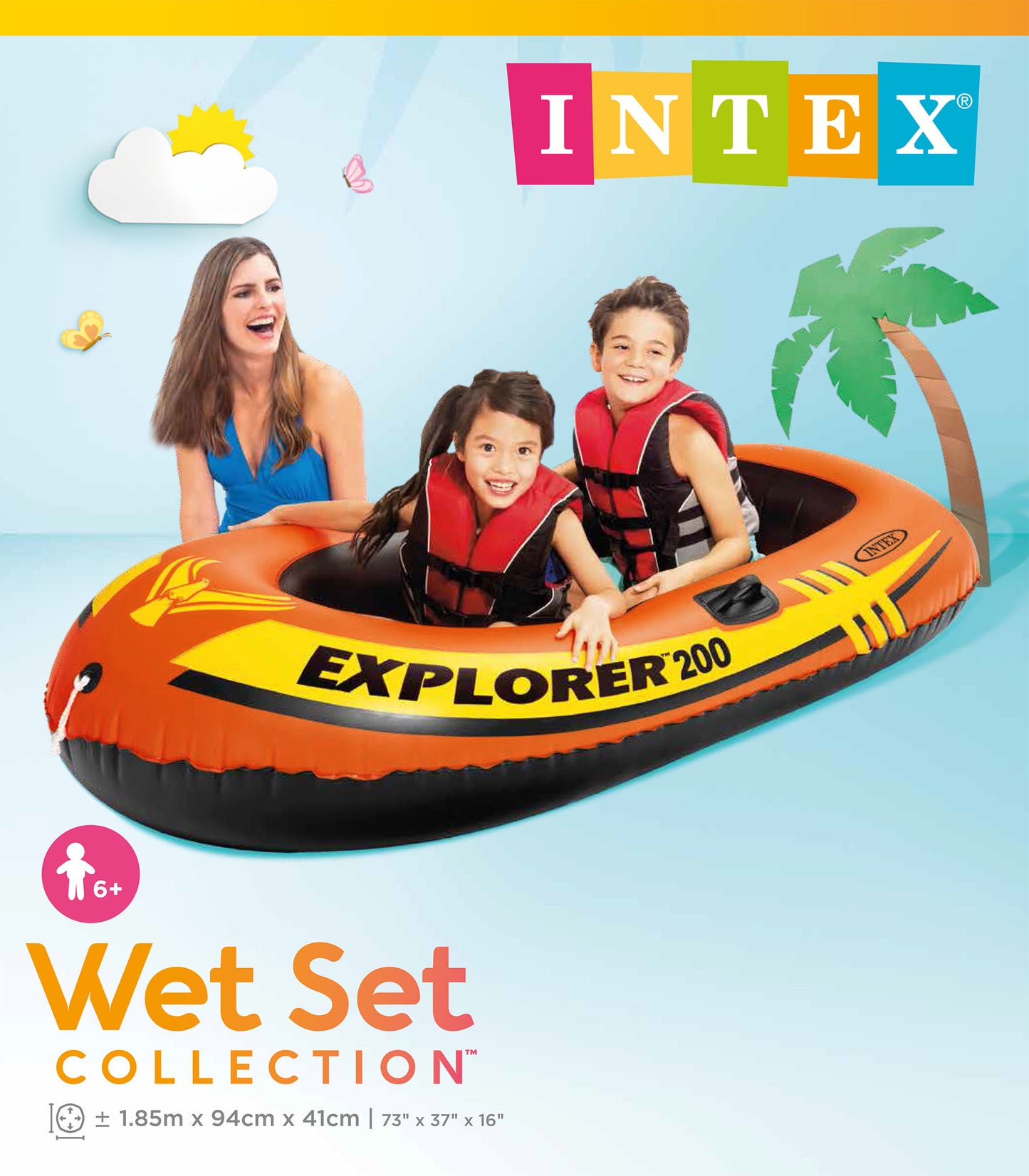 Bote Inflable Intex Explorador 200 para Niños (185 x 94 x 41 cm) - 58330NP