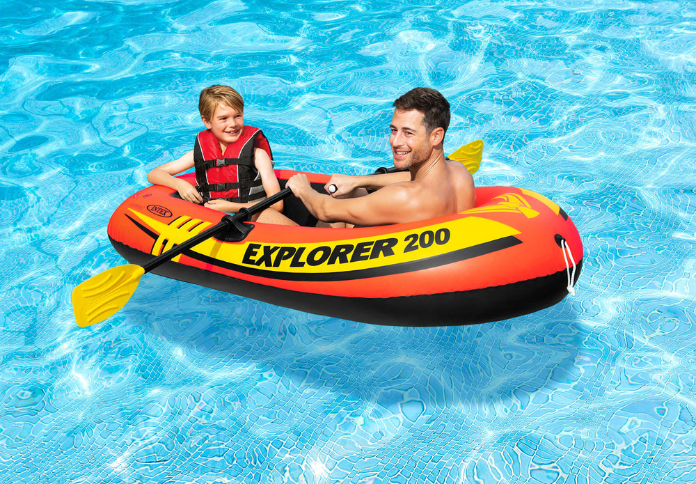 Bote Inflable Intex 58331 Explorer 200 con Remos y Bomba Manual