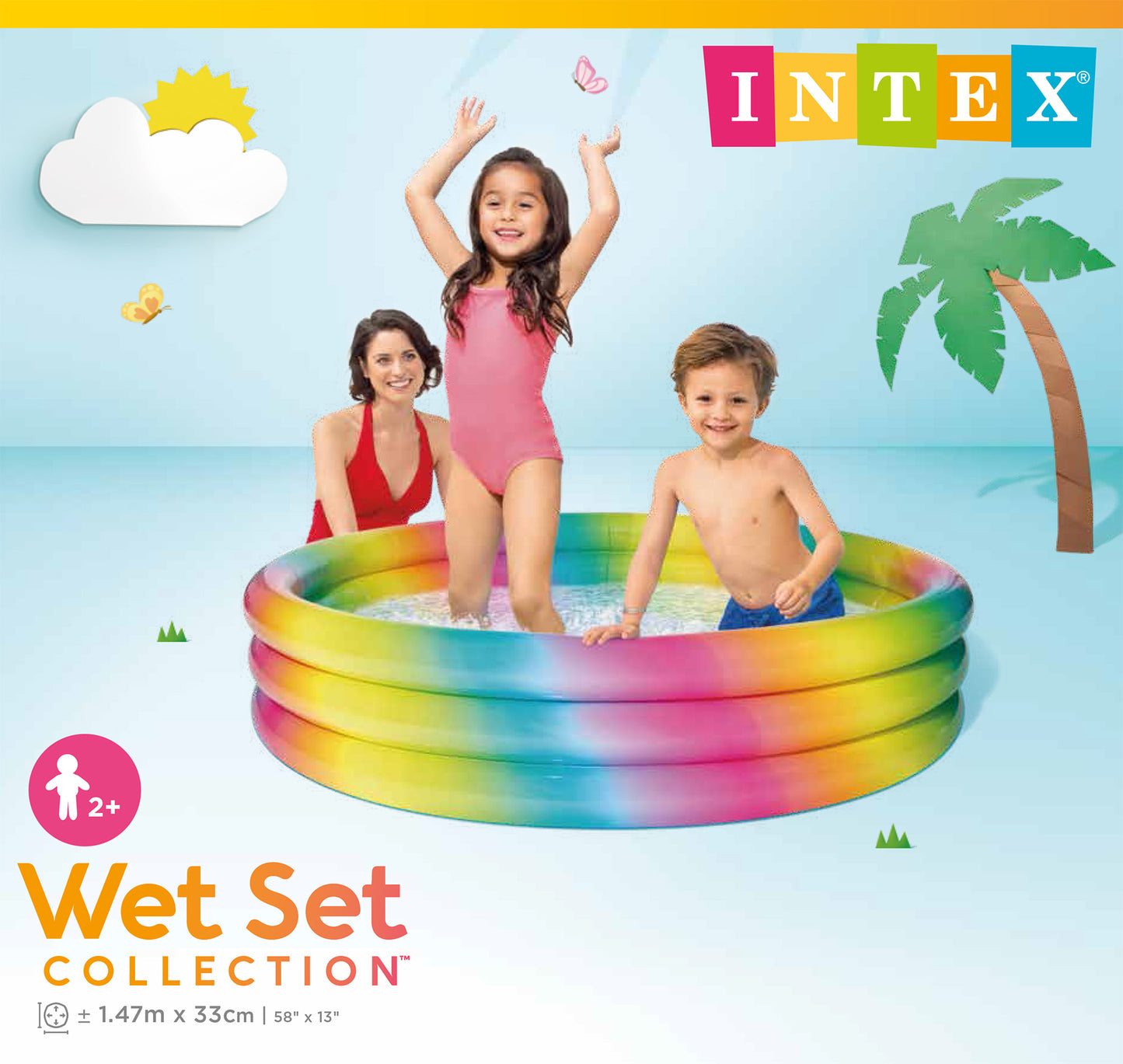 Piscina Inflable Circular Intex Arcoíris para Niños (147 x 33 cm) - 58439NP