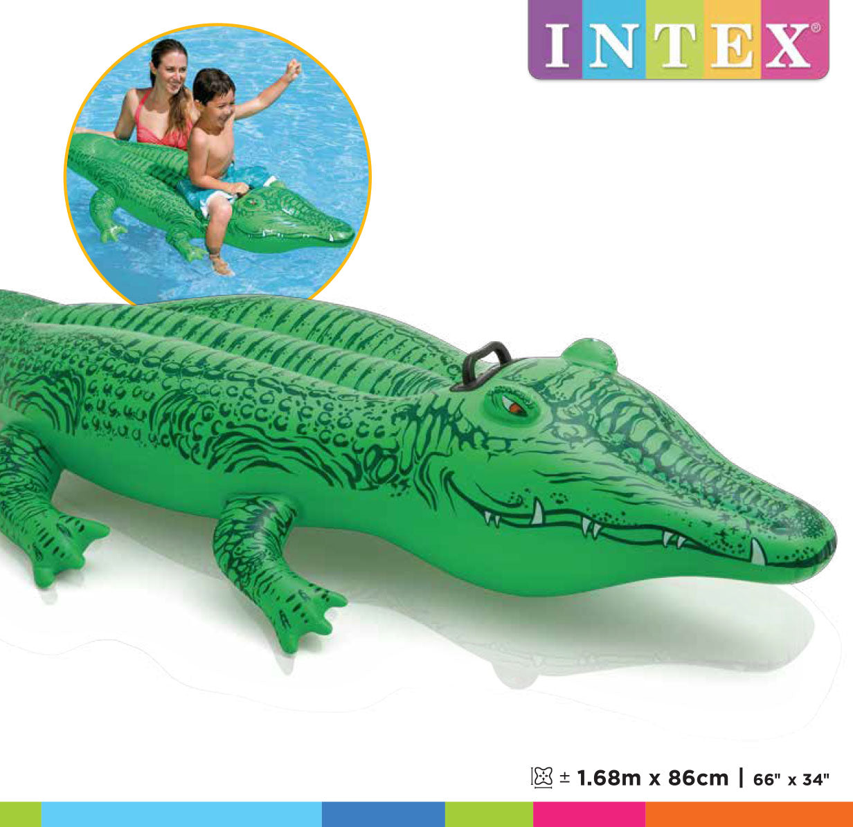 Inflable Montable Intex Cocodrilo para Niños (168 x 86 cm) - 58546NP