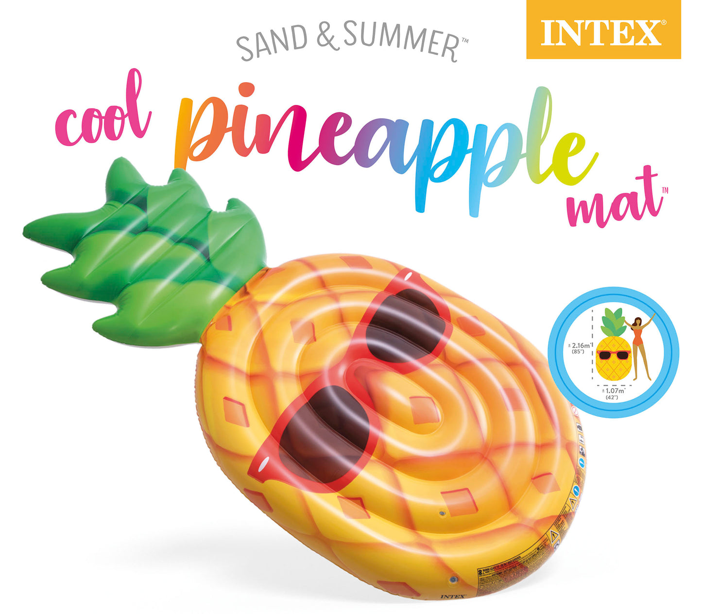Colchoneta Inflable Intex Piña para Adultos (216 x 124 cm) - 58790EU