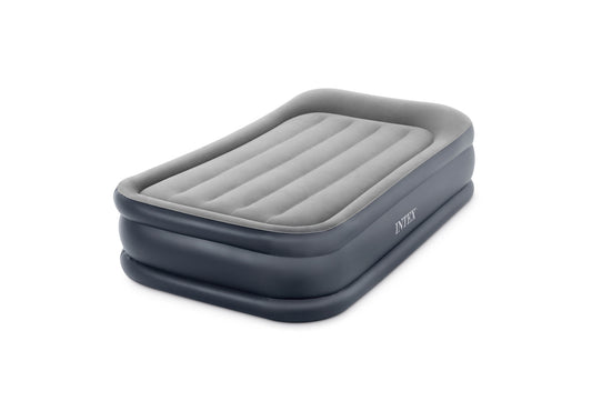 Colchón Inflable Intex 64132 Deluxe Pillow Rest de 1 Plaza (99x191x42 cm) con Bomba Eléctrica