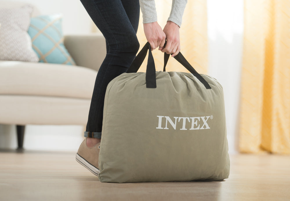 Colchón Inflable Intex 64136 Deluxe Pillow Rest de 2 Plazas (152x203x42 cm) con Bomba Eléctrica