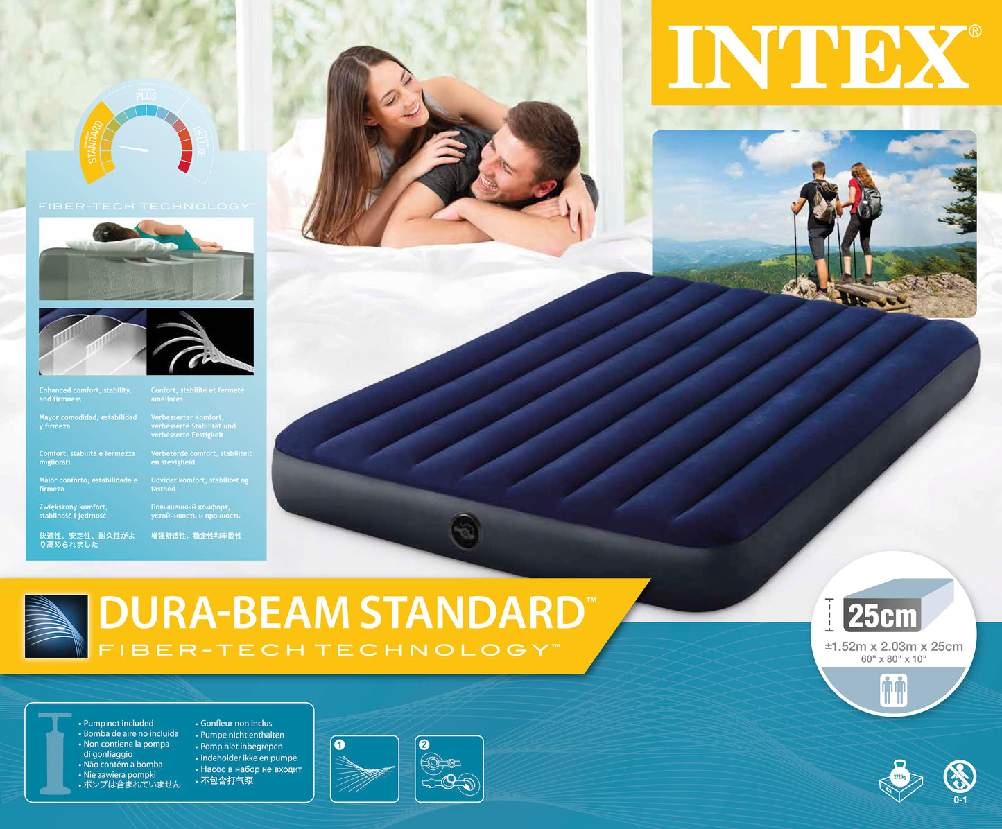 Colchón Inflable Intex Clásico Suave para 2 Personas (152 x 203 x 25 cm) - 64759