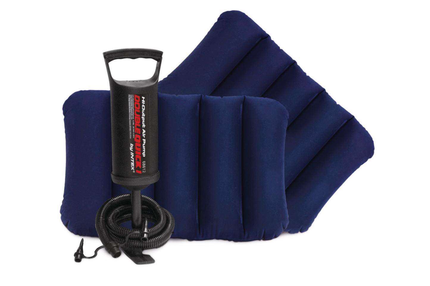 Colchón Inflable Intex Clásico Suave con Inflador de Pie y Almohadas para 2 Personas (152 x 203 x 25 cm) - 64765