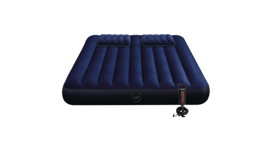 Colchón Inflable Intex Clásico Suave con Inflador de Pie y Almohadas para 2 Personas (152 x 203 x 25 cm) - 64765
