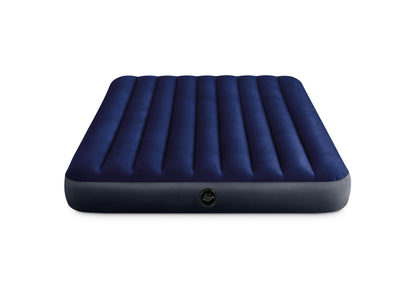 Colchón Inflable Intex Clásico Suave con Inflador de Pie y Almohadas para 2 Personas (152 x 203 x 25 cm) - 64765