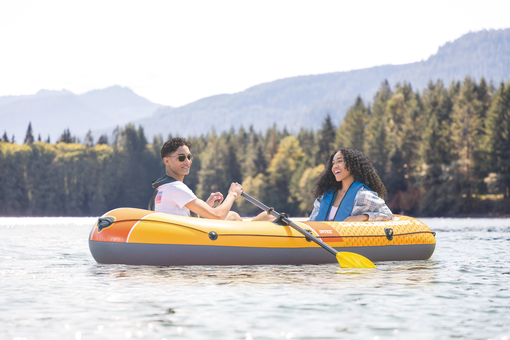 Bote Inflable Intex 66312 Challenger 2 para 2 Personas (Incluye Remos y Bomba)