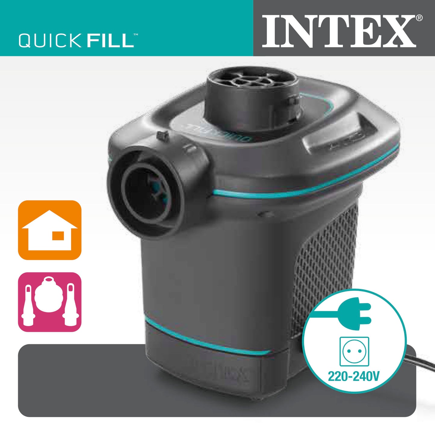 Inflador Electrico Intex 66640 De 220-240
